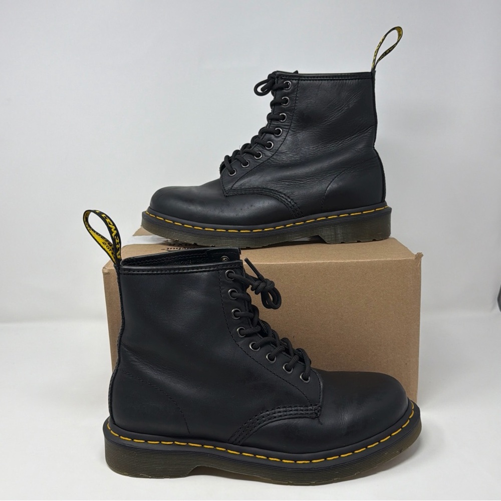 Dr Martens 1460 Black Smooth Leather Combat Boots Womens 8 EU 39